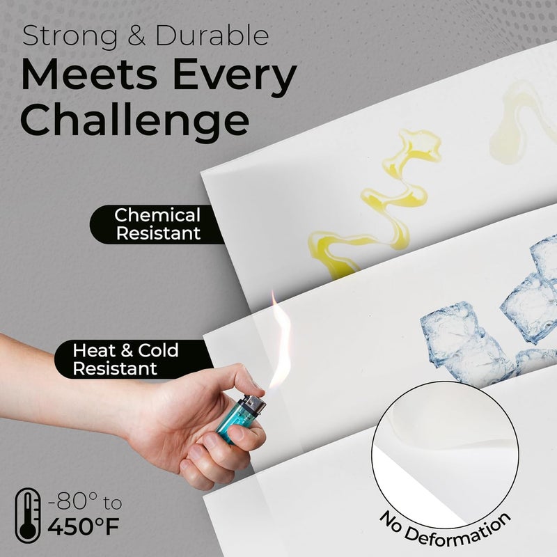 Exactly Rubber - Translucent Silicone Sheet, 50A Durometer Rubber Sheet, Semi Clear Silicone, Resistant -80 to 450°F, Food-Grade Silicone Placemat, 450% Elongation, Made in The USA, 1/32 x 9” x 24” - Image 3